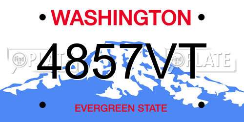 4857VT Washington License Plate