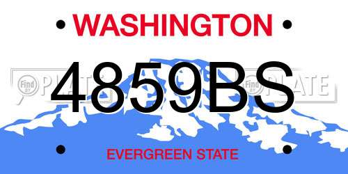4859BS Washington License Plate