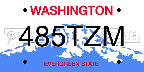 485TZM Washington License Plate