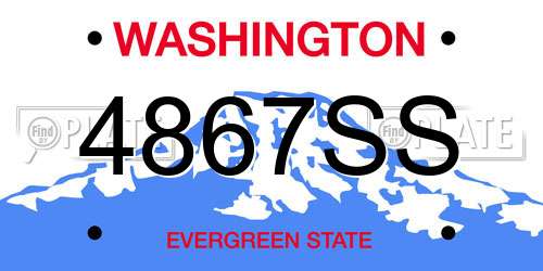 4867SS Washington License Plate