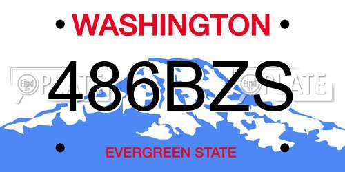 486BZS Washington License Plate