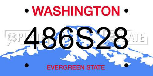 486S28 Washington License Plate