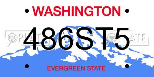 486ST5 Washington License Plate