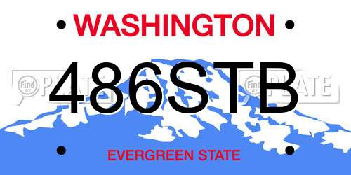 486STB Washington License Plate