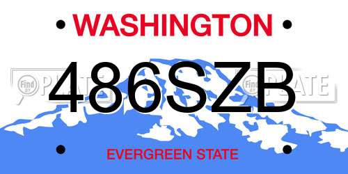 486SZB Washington License Plate