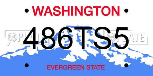 486TS5 Washington License Plate