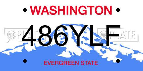 486YLF Washington License Plate