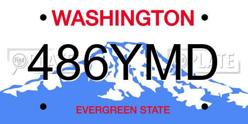 486YMD Washington License Plate