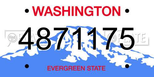 4871175 Washington License Plate