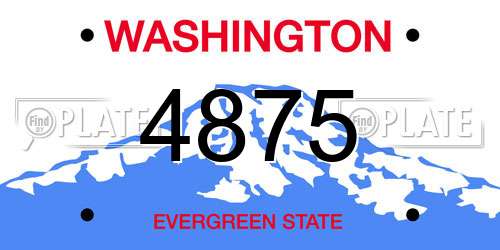 4875 Washington License Plate