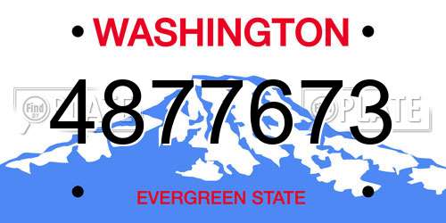 4877673 Washington License Plate