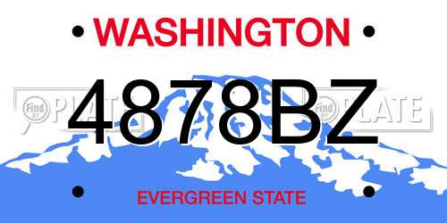 4878BZ Washington License Plate