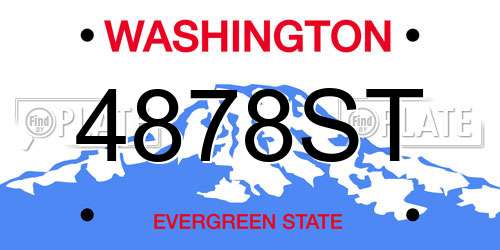 4878ST Washington License Plate