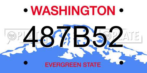487B52 Washington License Plate