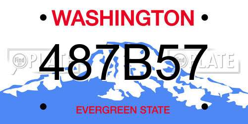487B57 Washington License Plate