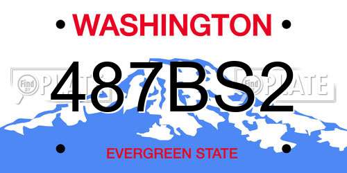 487BS2 Washington License Plate