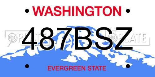 487BSZ Washington License Plate