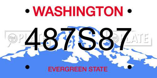 487S87 Washington License Plate