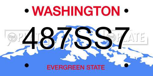 487SS7 Washington License Plate