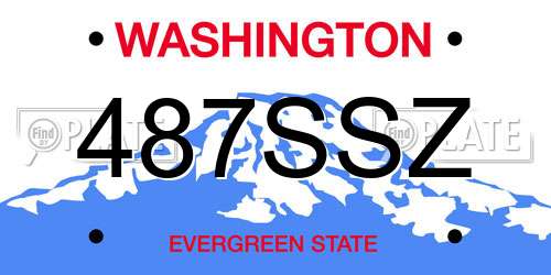 487SSZ Washington License Plate
