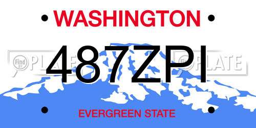 487ZPI Washington License Plate