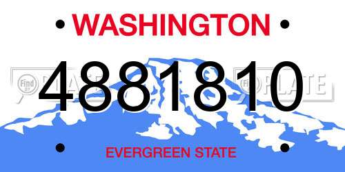 4881810 Washington License Plate
