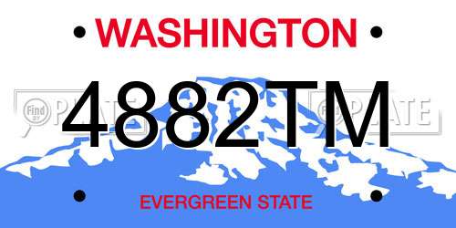4882TM Washington License Plate
