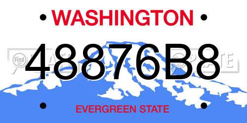 48876B8 Washington License Plate