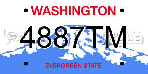4887TM Washington License Plate