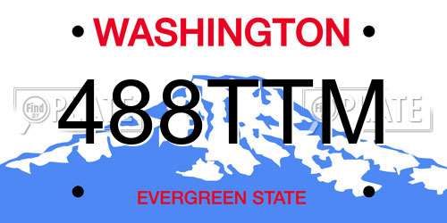 488TTM Washington License Plate