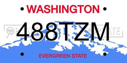 488TZM Washington License Plate