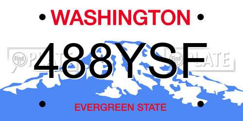 488YSF Washington License Plate