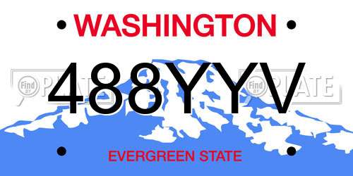 488YYV Washington License Plate