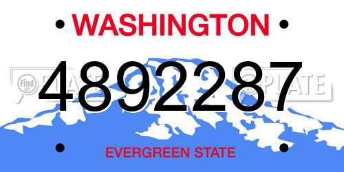4892287 Washington License Plate