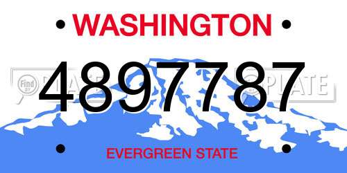 4897787 Washington License Plate