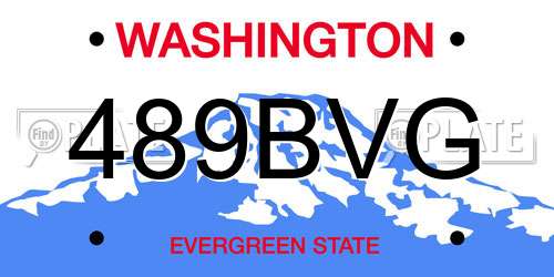 489BVG Washington License Plate