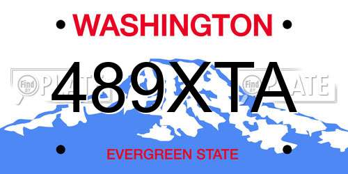 489XTA Washington License Plate