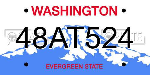 48AT524 Washington License Plate