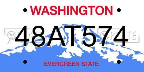 48AT574 Washington License Plate