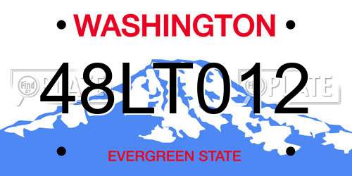 48LT012 Washington License Plate