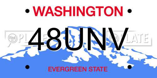 48UNV Washington License Plate