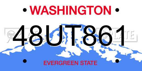 48UT861 Washington License Plate