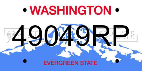 49049RP Washington License Plate