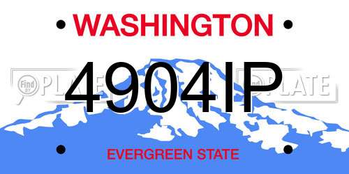 4904IP Washington License Plate