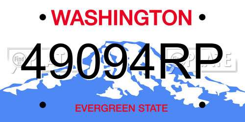 49094RP Washington License Plate
