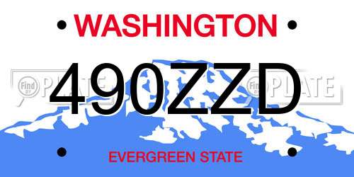 490ZZD Washington License Plate