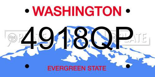4918QP Washington License Plate