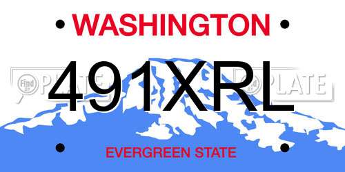 491XRL Washington License Plate