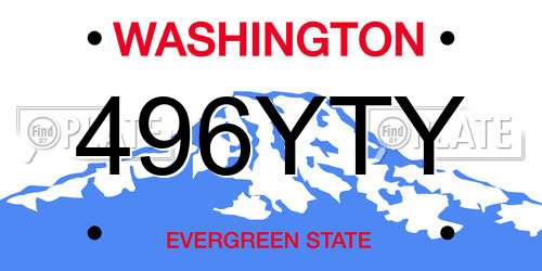 496YTY Washington License Plate