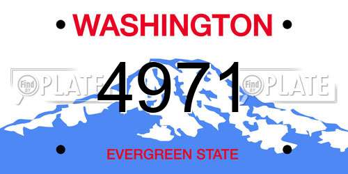 4971 Washington License Plate